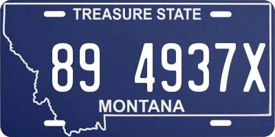 MT license plate 894937X