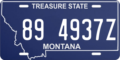 MT license plate 894937Z