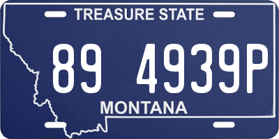 MT license plate 894939P