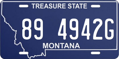 MT license plate 894942G