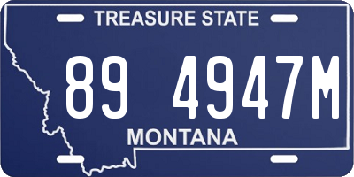 MT license plate 894947M