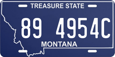 MT license plate 894954C