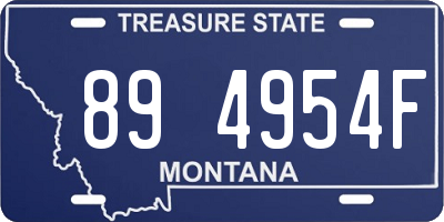 MT license plate 894954F