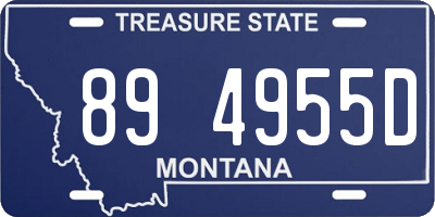 MT license plate 894955D