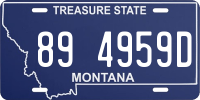 MT license plate 894959D
