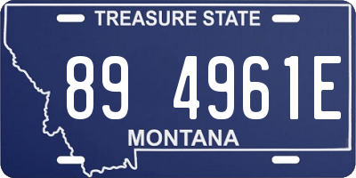 MT license plate 894961E