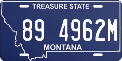 MT license plate 894962M