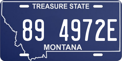 MT license plate 894972E