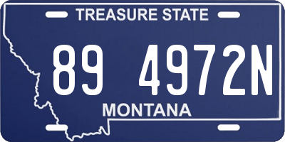 MT license plate 894972N
