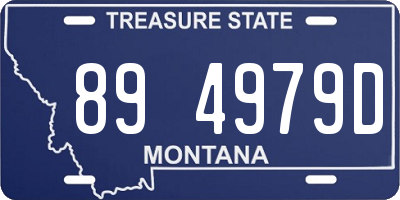 MT license plate 894979D