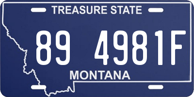 MT license plate 894981F