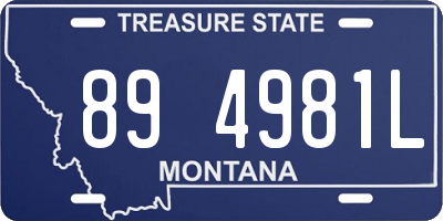 MT license plate 894981L