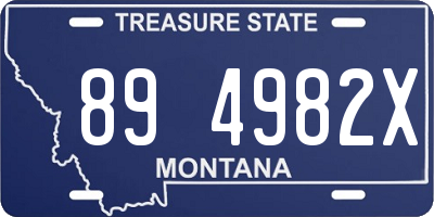 MT license plate 894982X