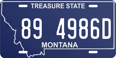 MT license plate 894986D
