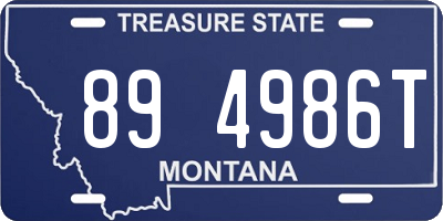 MT license plate 894986T