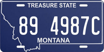 MT license plate 894987C