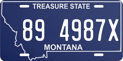 MT license plate 894987X