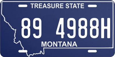 MT license plate 894988H