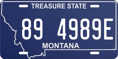 MT license plate 894989E