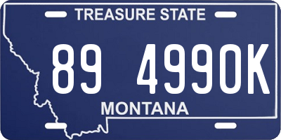 MT license plate 894990K