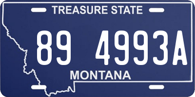 MT license plate 894993A