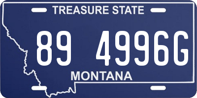 MT license plate 894996G