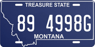 MT license plate 894998G
