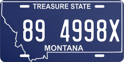 MT license plate 894998X
