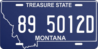 MT license plate 895012D