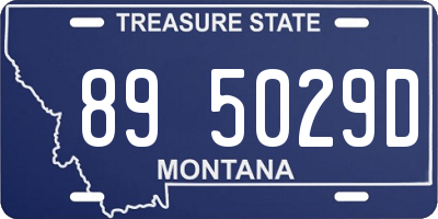 MT license plate 895029D