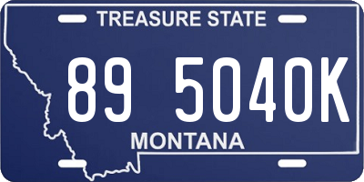 MT license plate 895040K