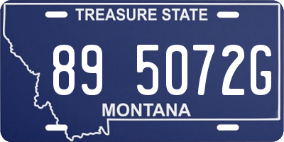 MT license plate 895072G