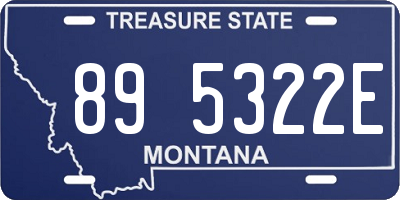 MT license plate 895322E