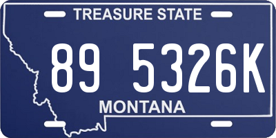 MT license plate 895326K
