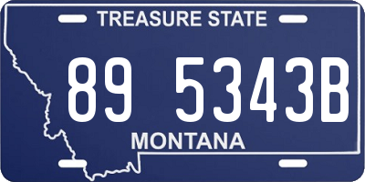 MT license plate 895343B
