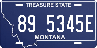 MT license plate 895345E