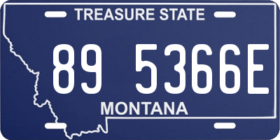 MT license plate 895366E