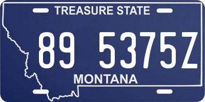 MT license plate 895375Z