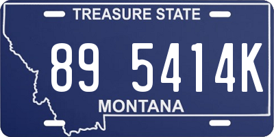 MT license plate 895414K