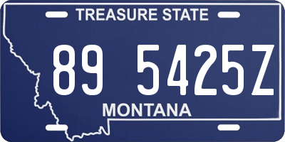 MT license plate 895425Z