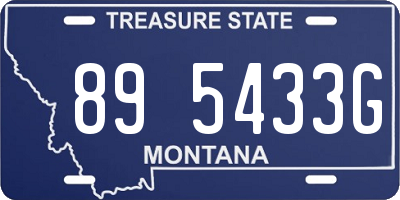 MT license plate 895433G
