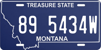 MT license plate 895434W