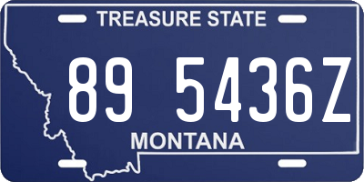 MT license plate 895436Z