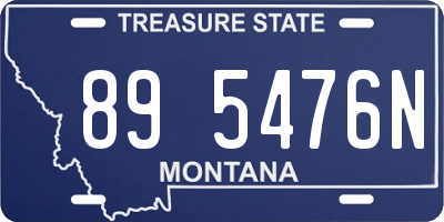 MT license plate 895476N