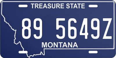 MT license plate 895649Z