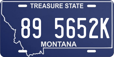 MT license plate 895652K