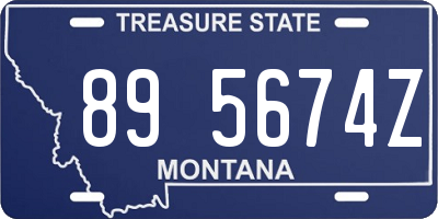 MT license plate 895674Z