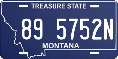 MT license plate 895752N