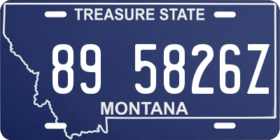 MT license plate 895826Z