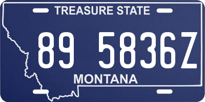 MT license plate 895836Z